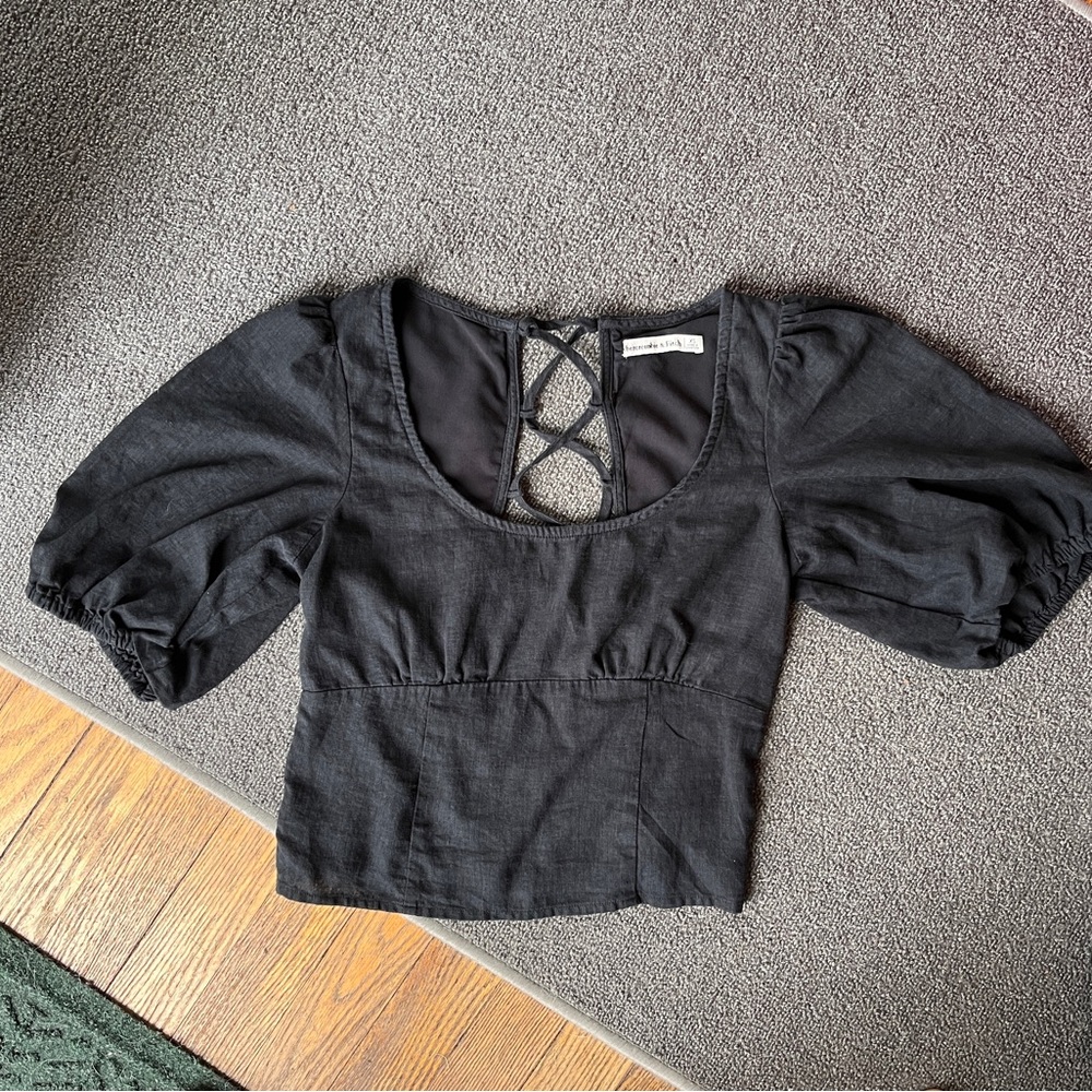 Abercrombie Puff Sleeve Corset Top